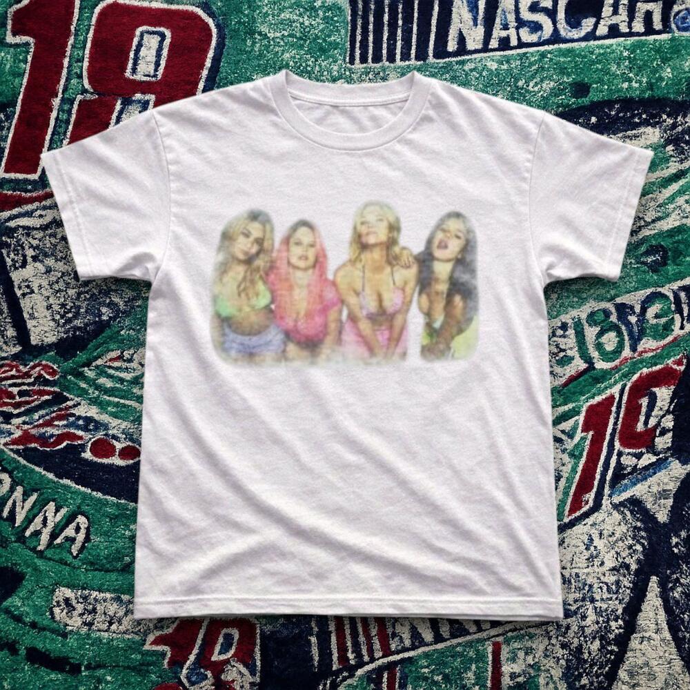 Y2K Cute Girls Photo Graphic Tee White Unisex